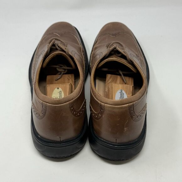 Dr Comfort Wing Shoes Mens 13 M Brown Leather Lace Up Casual Dress Brogue Ortho - Picture 10 of 16
